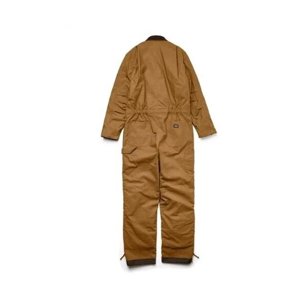 NWT Dickies Men's Duck Insulated Coveralls Workwear 2XL XXL Brown Water Repel - Picture 3 of 4